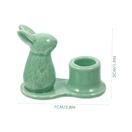 Alipis Rabbit Candlestick Vintage Candle Holder for Candle Easter Bunny Present Pillar Candles Holders Egg Stands Dining Table Decor Candle Holder Table Decor Ornaments Ceramics Spa Banquet