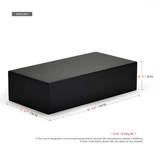 Oirlv Solid Wood Minimalism Style Jewelry Display Stand Showcase Jewelry Organizer Black Square Holder (SM05305) - color: SM05305