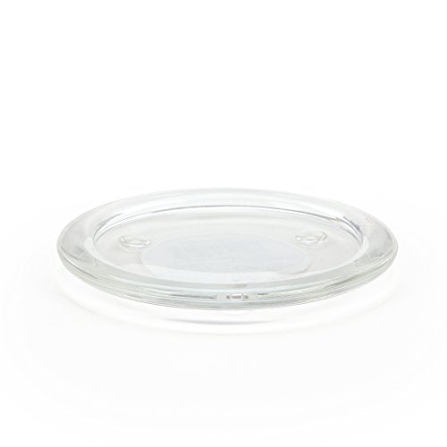 Hosley Set of 8 Clear Glass Pillar Plates - 4 Inch Diameter. Ideal Gift for Weddings, Parties, Spa, Pillar Candle, Votive Candle Garden. Or as a Pedestal W1 - size: 4" Diameter