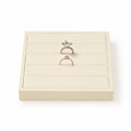 Oirlv Microfiber Velvet Ring Display Stand Small Ring Tray Showcase Jewelry Display Home Organizer(Beige) - color: Rings P13413