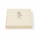 Oirlv Microfiber Velvet Ring Display Stand Small Ring Tray Showcase Jewelry Display Home Organizer(Beige) - color: Rings P13413