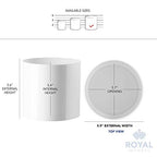Royal Imports Flower Acrylic Vases Cylinders - Decorative Centerpiece Display for Home or Wedding - Non Breakable Plastic, 6" - White - size: 6"x6"