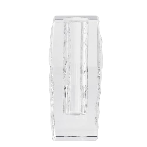 Glacier Series Crystal Vase 4.7-inch High, Modern Crystal Home Office Decor for Living Room Dining Table Centerpieces, Birthday and Wedding - size: Small