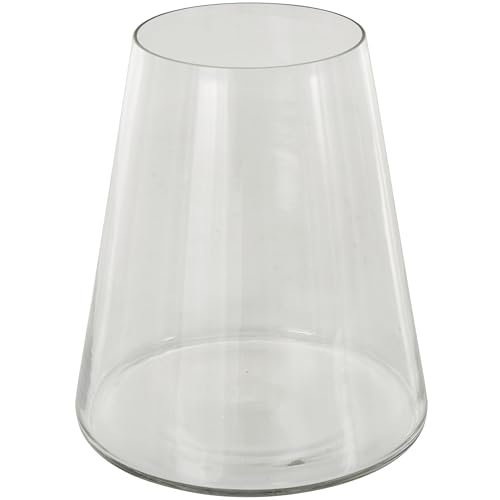 Deco 79 Glass Decorative Vase Cone Shaped Centerpiece Vase, Flower Vase for Home Decoration 7" x 7" x 9", Clear - size: 7" x 7" x 9"
