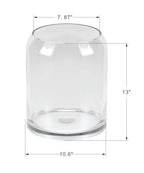 13" High 10.6" Wide Large Handmade Clear Modern Glass Vase, Glass Flower Vase, Scandinavian Glass Vase, Glass Container, Glass Terrarium, Hurricane, Fish Bowl, Centerpiece (Clear, 10.6"x13") - size: 10.6"x13"