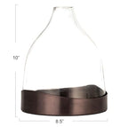 Creative Co-Op Sophisticated Glass Cloche with Metal Tray, Clear and Black Nickel - color: Nickel