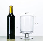 CYS EXCEL Glass Hurricane Pillar Candle Holder (H:8" W:4.75") | Multiple Size Choices Short Stem Candle Centerpieces | Stemmed Glass Cylinder Candle Vase - size: H-8" W-4.75"