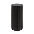 Kate and Laurel Reid Modern Wooden Ribbed Drink Table; 10 x 10 x 22; Black; Solid Wood Mini Table for Use as Pedestal Plant Stand Indoors or Small Nightstand Option - color: Black