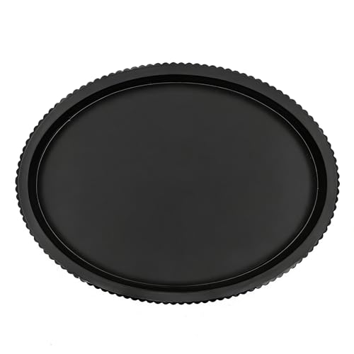 Carah & Cossh Oval Wooden Tray, Modern Decorative Tray 16''x12'', Oval Farmhouse Rustic Serving Tray, Table Centre Tray, Perfect for Storage and Display (Black B) - color: Black B