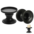 Abaodam Metal Candle Holders Set of 2, Reversible Pillar and Taper Candle Holder Stand for Fireplace, Table Centerpiece and Farmhouse Home Decor (Black)