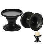 Abaodam Metal Candle Holders Set of 2, Reversible Pillar and Taper Candle Holder Stand for Fireplace, Table Centerpiece and Farmhouse Home Decor (Black)