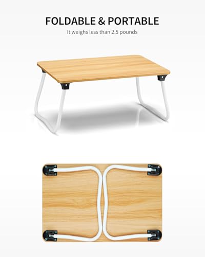 Ruxury Foldable Lap Desk Laptop Stand Bed Desk Table Tray, Breakfast Serving Tray, Portable & Lightweight Mini Table, Lap Tablet Desk for Sofa Couch Floor - Wood - color: Wood