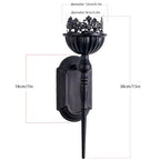 Gothic Wall Sconce Candle Holder (Set of 2) Black Crown and Scepter Design Wall-Mount Metal Candle Holders Hanging Iron Wall Candle Sconce Holder for Living Room, Bathroom, Dining Room - color: Crown Sconce - Standard