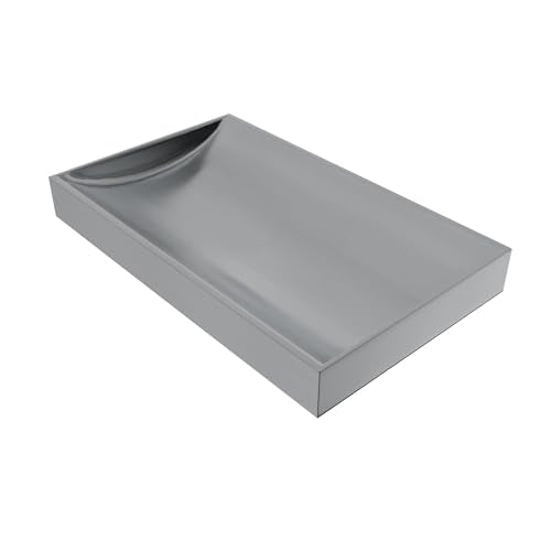 16" x 10" Stainless Steel Tray Deep Countertop Tray & Counter Organizer Tray for Cash, Coins, Files Brushed Finish, Slip-Resistant, Durable Design for Banks, Stores, & Offices - size: 19" x 12.5" x 3"