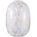 White Glass Vase, Large Glass Vase for Flowers, Modern Flower Vases, Tall Floor Vases for Living Room, Dining Table, Mantle, Shelf, Wedding, Office, 10 Inches - color: White