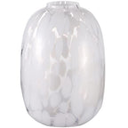 White Glass Vase, Large Glass Vase for Flowers, Modern Flower Vases, Tall Floor Vases for Living Room, Dining Table, Mantle, Shelf, Wedding, Office, 10 Inches - color: White