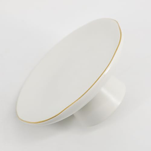 COLLECTIVE HOME - Ceramic Jewelry Tray, Decorative Geometric Jewelry Dish, Luxurious Trinket Tray with High Base, Birthday Mother's Day for Women (Round Glossy Gold) - color: Round Glossy Gold