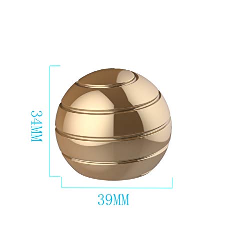 Kinetic Spinner Desk Toy, 1.54'' Stress Relief Desk Toys Ball, Anti Anxiety Desk Gadgets Sensory Toys for Adults Women Men, Birthday Christmas Day Gift (39MM, Gold) - color: Gold