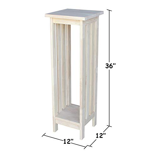International Concepts Mission Plant Stand, 36-Inch High, Solid Parawood, Unfinished - size: 36 Inch