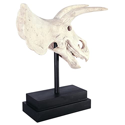 Design Toscano NE867039 Triceratops Dinosaur Skull Fossil Statue on Museum Mount,Multicolored - style: Triceratops Dinosaur Skull