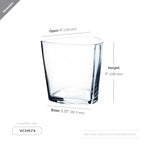 WGVI Clear Glass Tea Light Votive Candle Holder, Width 4", Height 4", Clear Round Triangular Opening, Glass Vase, Floral Container, Small Planter Terrarium, 1 Piece - size: Clear Triangular 4"H