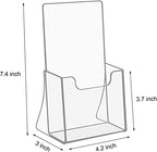 NIUBEE Acrylic Brochure Holder for 4’’ Trifold Pages, 50% Thicker Countertop Acrylic Literature Holder Plastic Flyer Display Stand for Magazine, Pamphlet, Booklets, Menu, Journals, 2 Pack - size: 4" x 6", style: 2 Pack