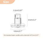 NUPTIO Glass Candle Stick Holder: Set of 10 Clear Small Taper Candlestick Holders for Tapered Candles Bulk Crystal Short Tapers Candlesticks Candleholder for Dining Table Fireplace Mantle Decor - size: 10 Pcs