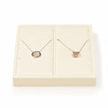 Oirlv Microfiber Jewelry Pendant Display Tray Jewelry Necklace Organizer Display Tray(Beige) - color: 8 Necklaces P13404