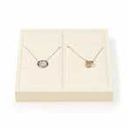 Oirlv Microfiber Jewelry Pendant Display Tray Jewelry Necklace Organizer Display Tray(Beige) - color: 8 Necklaces P13404