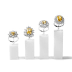 Acrylic Jewelry Ring Display Stand 4 Piece Acrylic Jewelry Ring Display Stand Showcase(White) - color: White