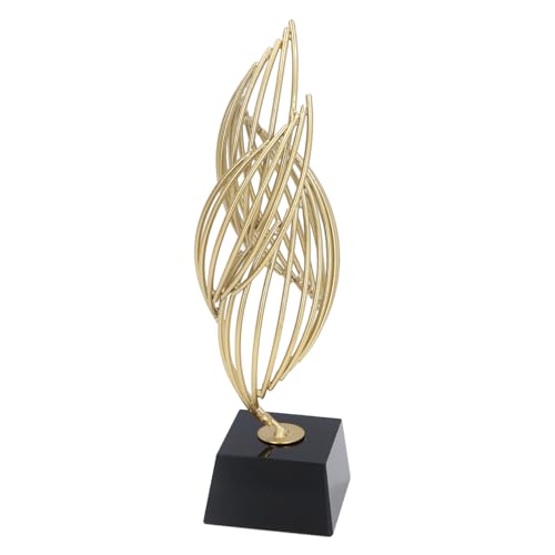 Metal Abstract Decorative Sculpture with Base Modern Luxury Metal Abstract Art Home Decor Statue for Desk Shelf Decor (Classic Black) - size: Classic Black