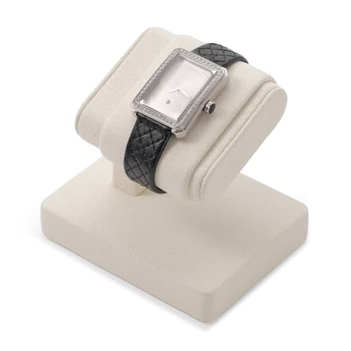 Microfiber Watch Display Stand T-bar Watch Stand Holder Organizer For Men And Women Wristwatch, Bracelet,Storage Display Rack (White) - color: Beige, size: 1 Slot