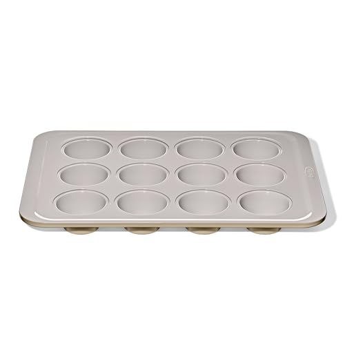OXO Good Grips Non-Stick Pro Ceramic Coated Metal Bakeware 12 Cup Muffin Pan – Biscuit - color: Biscuit, size: Muffin Pan
