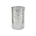 WGVI Hurricane Candle Holder Sleeve, W: 4", Ht: 6", Silver Speckled Glass Cylinder Open Both Ends, Chimney Tube Shade, 1 Piece - size: 4x6"H