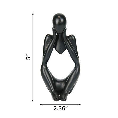 INNOLITES Resin Statue Thinker Style Decoration Abstract Sculptures Collectible Figurines for Home Decor Modern Office Shelf Desktop (Black-Focus) - color: Black-focus