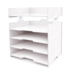 SONGWAY 5-Tier Stackable Paper Tray - File Organizer for Desk, Paper Sorter, Desktop Letter Trays, Workspace Desk Organizer Trays for Home Office School