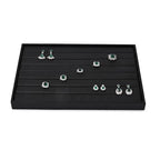 Ring Display Tray Black Jewelry Organizer Tray PU Leather Ring Earrings Display Organizer Tray - style: Ring Tray