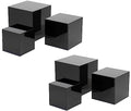 Red Co. Set of 3 Glossy Black Acrylic Cube Display Nesting Riser Stands with Hollow Bottoms - 2-Pack - color: Black, size: 4",5",6" - 2 pack