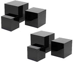 Red Co. Set of 3 Glossy Black Acrylic Cube Display Nesting Riser Stands with Hollow Bottoms - 2-Pack - color: Black, size: 4",5",6" - 2 pack