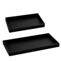 2PCS(7.87” L and 11.8” L) Silicone Soap Dispenser Tray, Kitchen soap Caddy countertop, Toilet, Black Tray for Scrubber, Lotion Bottles, Perfume, Jewelry, Candle, Key Trinket Ring-Black - color: Black（small 7.87”&large 11.8”）