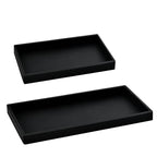 2PCS(7.87” L and 11.8” L) Silicone Soap Dispenser Tray, Kitchen soap Caddy countertop, Toilet, Black Tray for Scrubber, Lotion Bottles, Perfume, Jewelry, Candle, Key Trinket Ring-Black - color: Black（small 7.87”&large 11.8”）