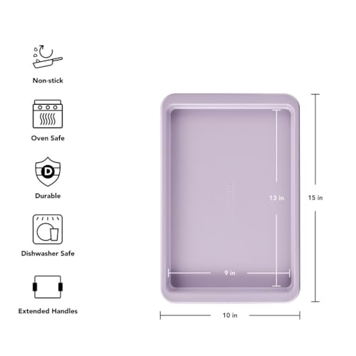 KitchenAid 9 x 13-In Nonstick Aluminized Steel Baking Sheet, Dishwasher Safe, Wildflower - color: Wildflower, size: 9 x 13 Inch