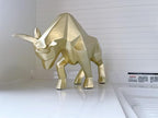 SMRTHMRT Abstract Geometric Sculptures Animals Statues,Collectible Figurines Home Office Tabletop Ornaments (Gold) - color: Gold