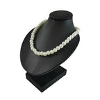 Mini Pendant Jewelry Display Stand Bust White PU Holder Black Velvet Mannequin Necklace Stand Wooden Portrait Model 11cm (Black PU) - color: Black PU