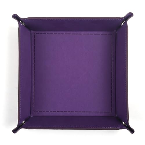 siduater Valet Tray Desktop Storage Organizer – Vegan Leather Catchall Tray Bedside Vanity Tray Nightstand Caddy Holder for Remote Controller, Watch, Keys, Phone, Wallet, Coin, Jewelry, Purple - color: Purple