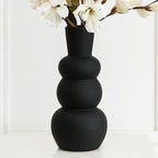 Black Vase, Modern Ceramic Vase, Black Matte Clay Vases for Pampas Grass, Minimalist Home Fresh Flowers, Dried Flowers - color: F-black Tall Vase