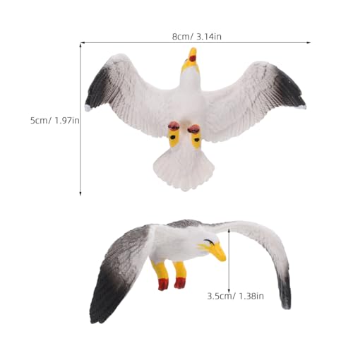 Hemoton Mini Seagull Ornament 3.14In Desktop Decoration Lifelike Bird Craft Sculpture for Indoor Outdoor Display Table Accent