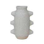 Creative Co-Op Abstract Stoneware Vase, White Volcano Finish, 9" H - size: 9" H