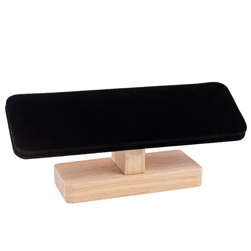 Framendino, Wooden Watch Display Stand T-Bar Jewelry Organizer Holder for Men Women (Black) - color: Black