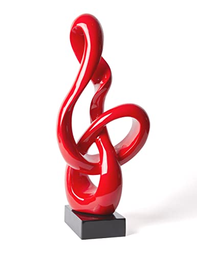 Sculpture Music Note Decor Modern Statue Gifts Treble Clef Figurine Polyresin Arts Red 23 inch - color: Red